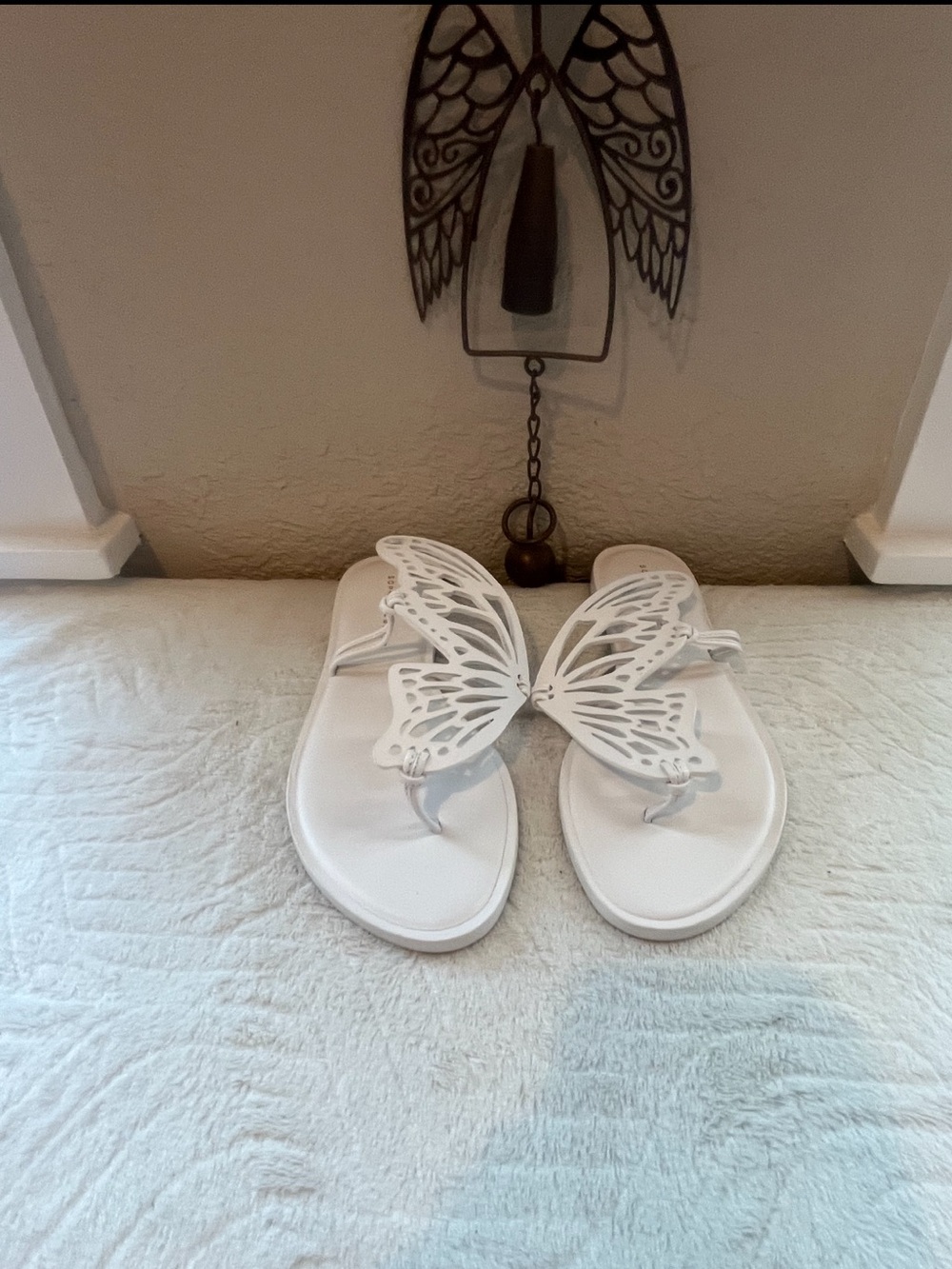 Sophia Webster White Butterfly Thong Sandals